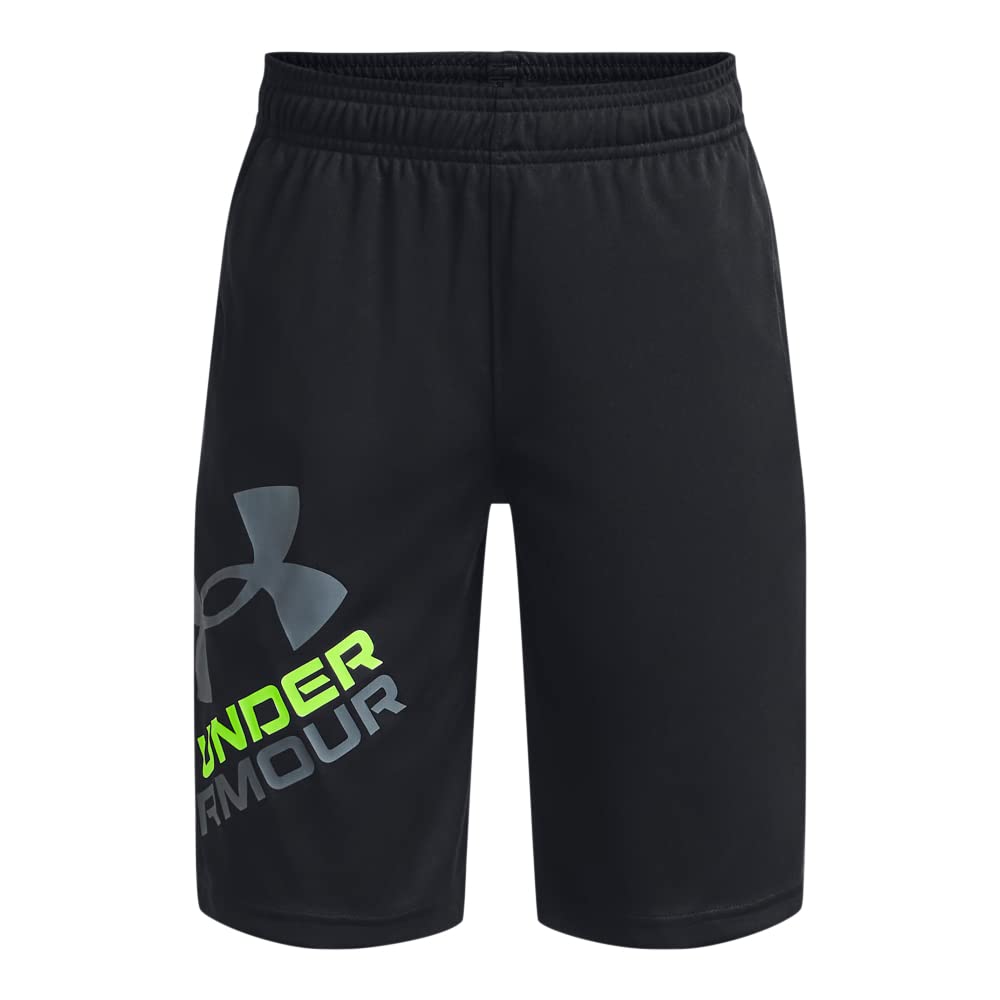 Under Armour Boys Prototype 2.0 Logo Shorts, (007) Black / / Lime Surge, Youth X-Small