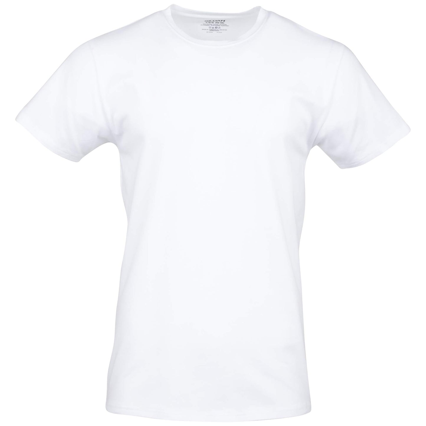 Gildan Men's Cotton Stretch T-shirts, Multipack, Artic White (Crew 3-Pack), Small